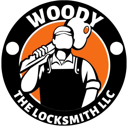 The logo for woody the locksmith
